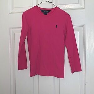 Girls pink  Ralph Lauren long sleeve polo